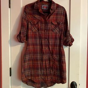 JACHS Girlfriend plaid flannel shirtdress